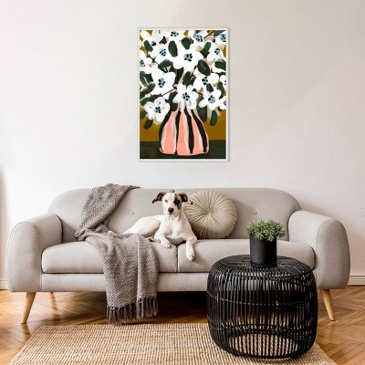 Amanti Art 23"x33" Pastel Flower Impression No 9 by Treechild Framed Canvas Wall Art Print