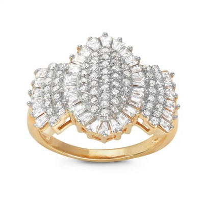 Designs By Gioelli 14K Gold Over Sterling Silver Cubic Zirconia Ring