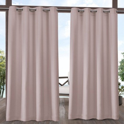 Set of 2 Delano Indoor/Outdoor Heavy Textured Grommet Top Light Filtering Window Curtain Panels - Exclusive Home