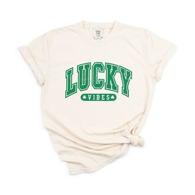 Simply Sage Market Women's Lucky Vibes Distressed Short Sleeve Garment Dyed Tee