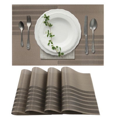 Unique Bargains Grid Style Placemats 4 Pcs