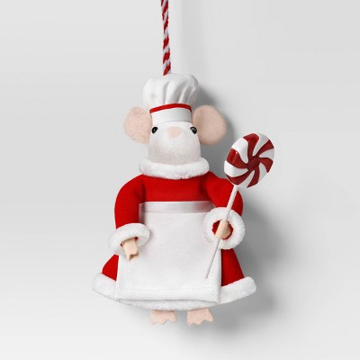 Christmas Felted Wool Mouse Lollipop Chef Ornament - Wondershop™