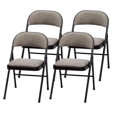 MECO 4-Pack of Sudden Comfort Deluxe Fabric Padded Folding Dinning Chairs with 16 x 16 Inch Seat and Non Marring Leg Caps