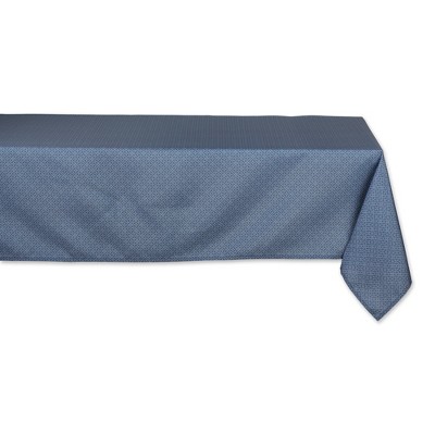 Design Imports  French Blue Tonal Lattice Print Outdoor Tablecloth 60X120