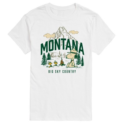 Men's - Peanuts - Beagle Scouts Snoopy Woodstock Montana Big Sky Country Short Sleeve Graphic T-Shirt