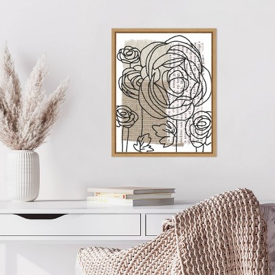 Amanti Art Drawn Flowers II by Alonzo Saunders Framed Wall Art Print