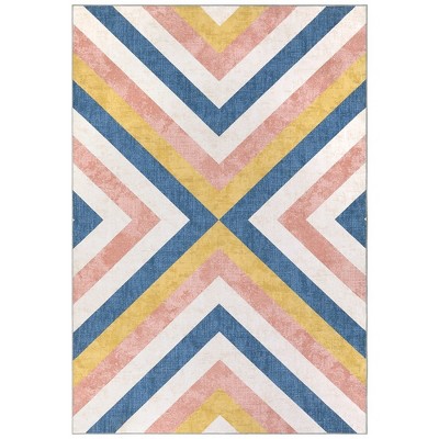 Geometric Area Rug for Living Room Washable Rug Bedroom Carpet Modern Low Pile Rugs for Dorm Nursery Kids Room Home Decor