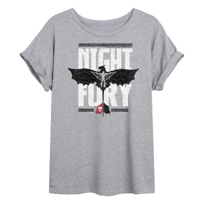 Women's - How to Train Your Dragon - Night Fury Flight Oversized Graphic T-Shirt