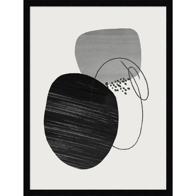 19" x 25" On The Rock by Teju Reval Wood Framed Wall Art Print - Amanti Art: Modern Abstract Lithograph, Vertical Orientation