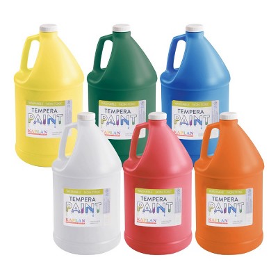 Kaplan Early Learning Kaplan Kolors Washable Tempera Paint Set of 6 Gallons