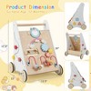 Wooden Baby Push and Pull Sit-to-Stand Learning Walker with Mirror Shape Sorter for 1+ Year Old - 3 of 4