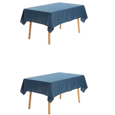 Unique Bargains Cotton Linen Waterproof Spillproof Wrinkle-Free Table Cover 2 Packs