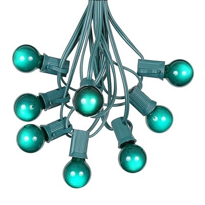 Novelty Lights 25 Feet G30 Globe Outdoor Patio String Lights, Green Wire