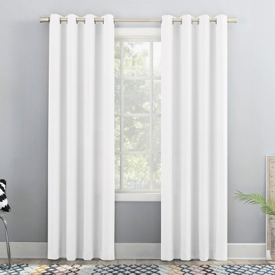 No. 918 Light Filtering Semi-Sheer Sutton Modern Glam Grommet Curtain Panel White