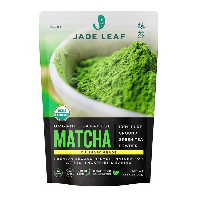Jade Leaf Matcha Organic Culinary Grade Matcha 100% Pure Ground Green Tea Powder - 3.53oz