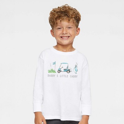 The Juniper Shop Golf Daddy's Little Caddy Toddler Long Sleeve Tee - 3T - White