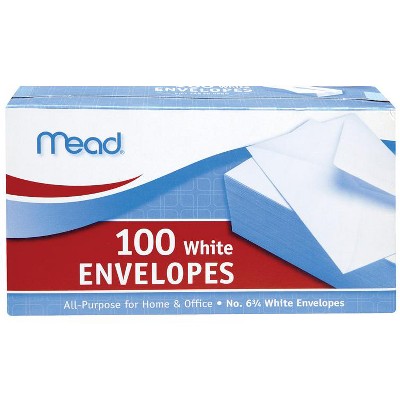 Mead 3.63 in. W X 6.75 in. L A6 White Envelopes - Case of 24 - 100 each