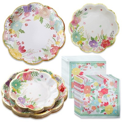 Kate Aspen Garden Blooms 62 Piece Party Tableware Set (16 guests) | 00260NA-KIT