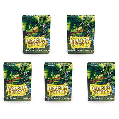 Dragon Shield 5 Packs Dragon Shield Matte Mini Japanese Apple Green 60 ct Card Sleeves Value Bundle!