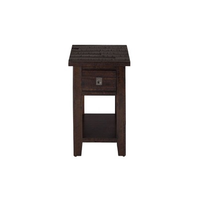 Jofran,Kona Grove Distressed Rustic Solid Acacia Chairside End Table with Shelf
