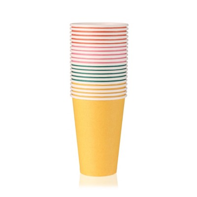 True Colorful Disposable Cups, Paper Party Cups, Assorted Paper Cups for, Disposable Cups 12 oz. Multicolor Set of 20