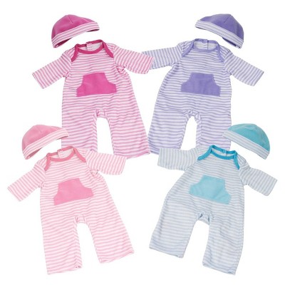JC Toys Outfits with Matching Hat for Dolls 14"-16" - Set of 4