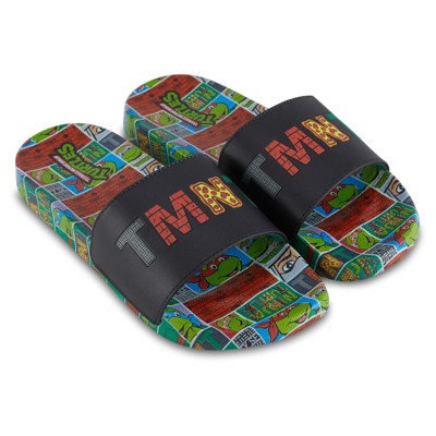 Mens Teenage Mutant Ninja Turtles Slide Sandals - TMNT Shoes - Michaelangelo, Raphael, Donatello, and Leonardo Slides