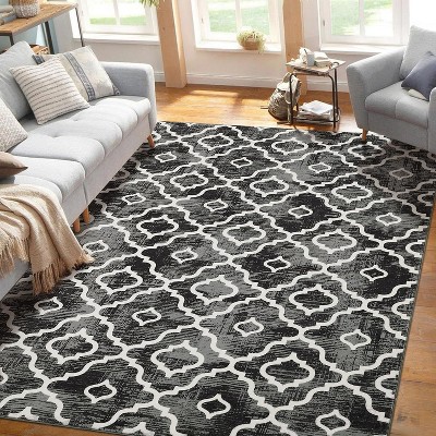 Acekool Tie-Dye Lantern Area Rug Collection, Washable Foldable Faux  Feel, Non Slip, TPR Back, Multicolor Gray Blue Black, Various Sizes