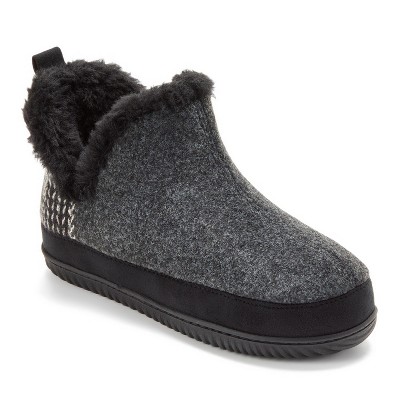 Dearfoams Women's Felted and Plaid Boot Slipper