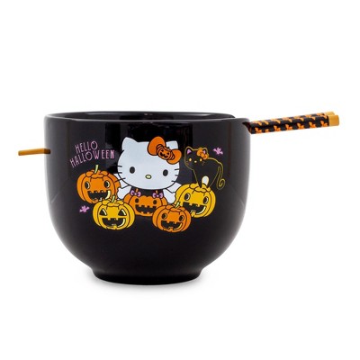 Silver Buffalo Sanrio Hello Kitty Pumpkins 20-Ounce Ramen Bowl and Chopstick Set