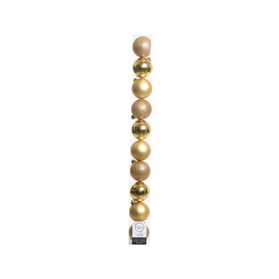Decoris Gold Shatterproof Baubles Ornaments 2 in. (Case of 16)