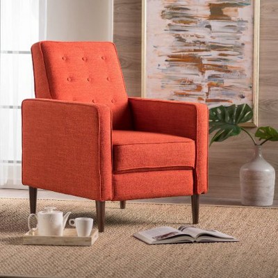 CAVINAS Mid-Century Modern Wingback Chair, Reclining Chair, Armchair with Footrest, Single Sofa Chair, Comfy Reading Chair for Bedroom, Living Room