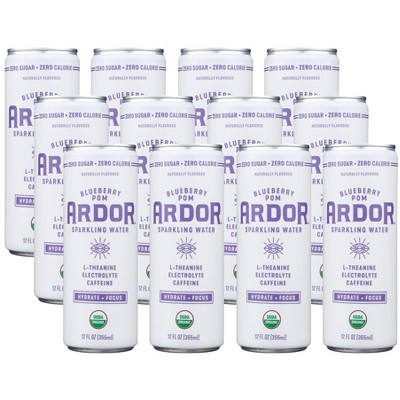 Ardor Blueberry Pom Sparkling Water - Case of 12/12 oz