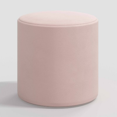 Skyline Furniture Round Thalia Ottoman in Velvet