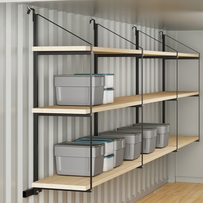 2 Pack Shipping Container Shelving Brackets 3-Tier,1100LBS, Hang & Hook Type, Cargo Containers Storage Shelves, Easy to Install Removable, Heavy-Duty