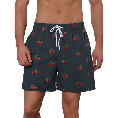 Lars Amadeus Men's Fruit-printed Drawstring Lightweight Holiday Board Shorts