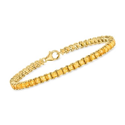 Ross-Simons 7.50 ct. t.w. Square Citrine Tennis Bracelet in 18kt Gold Over Sterling