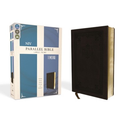 Side-By-Side Bible-PR-NIV/MS Large Print - by  Zondervan (Leather Bound)