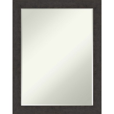 Amanti Art Rustic Plank Narrow Petite Bevel Bathroom Wall Mirror