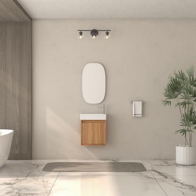 GDFStudio Glouster 16" Wall-Mount Bathroom Vanity with Soft-Close Storage