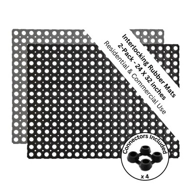 Evideco French Home Goods Durable Interlocking Rubber Mats for Residential & Commercial Use in Multiple Sizes