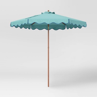 7.5' Round Scalloped Umbrella Jade Isle - Threshold™