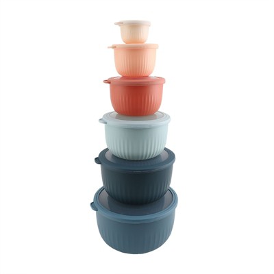 COOK WITH COLOR DEEP MIXING BOWLS WITH LIDS 12 PIECE