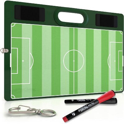 SCRIBBLEDO Soccer 15"x10.5" Dry Erase Sports Coaching Board with 2 Markers – Reusable Soccer Strategy Whiteboard for Coaches Teams & Training