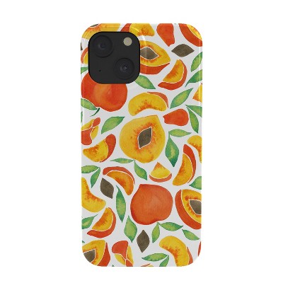 Cat Coquillette Peaches Green Leaves Snap iPhone Case - Society6