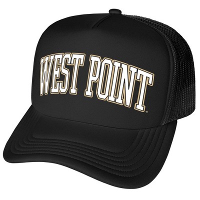 Gender Neutral Official US Military Academy Distressed School Name Foam Snapback Trucker Hat - for Men and Women Black One Size