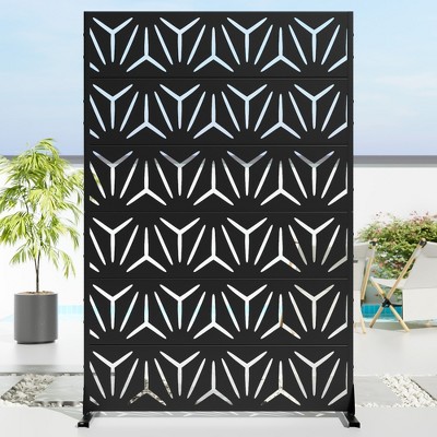 72" H×47"W Dovelina White Metal Planter Box with Trellis Privacy Screen for Café Patio,Garden & Balconies