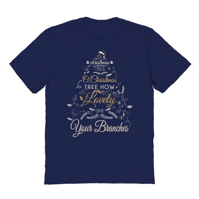Rerun Island Men's O Christmas Tree Short Sleeve Graphic Cotton T-shirt