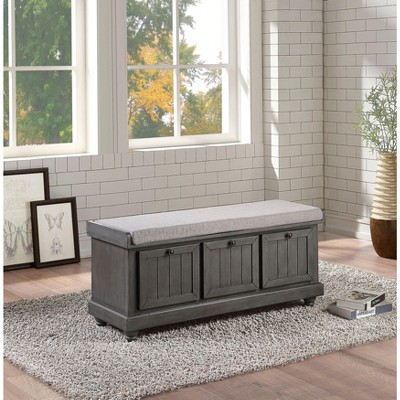 Sapphtopaz Durable Storage Bench Modern Foam Cushioned Seat Solid Wood Flip-Top Storage Bench for Bedroom, Entryway