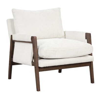 Dexmalle Modern Accent Chair Armchair with Rubber Wood Frame